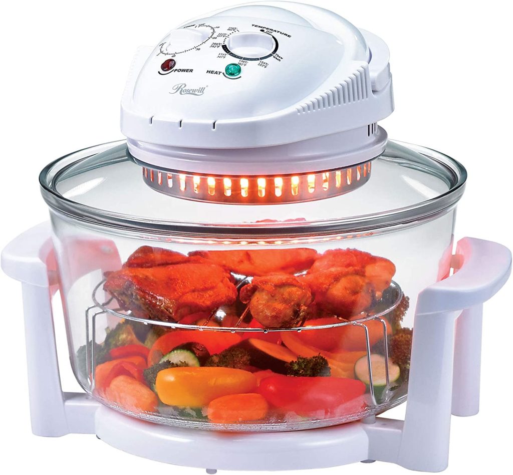 This Rosewill Infrared Halogen Stainless Steel oven is my favorite lightweight brand of top-rated halogen oven with best ratings for energy efficiency, cost and capacity.